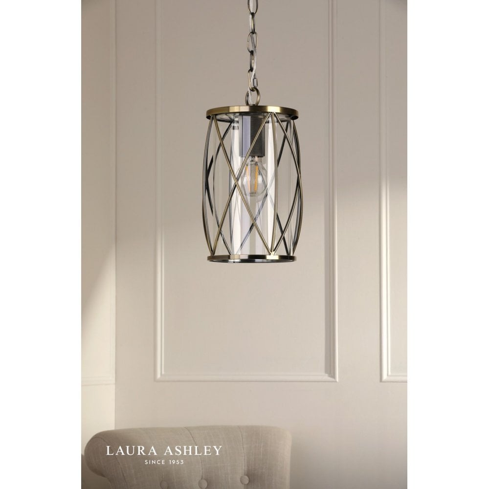 Beckworth Single Pendant in Antique Brass & Glass