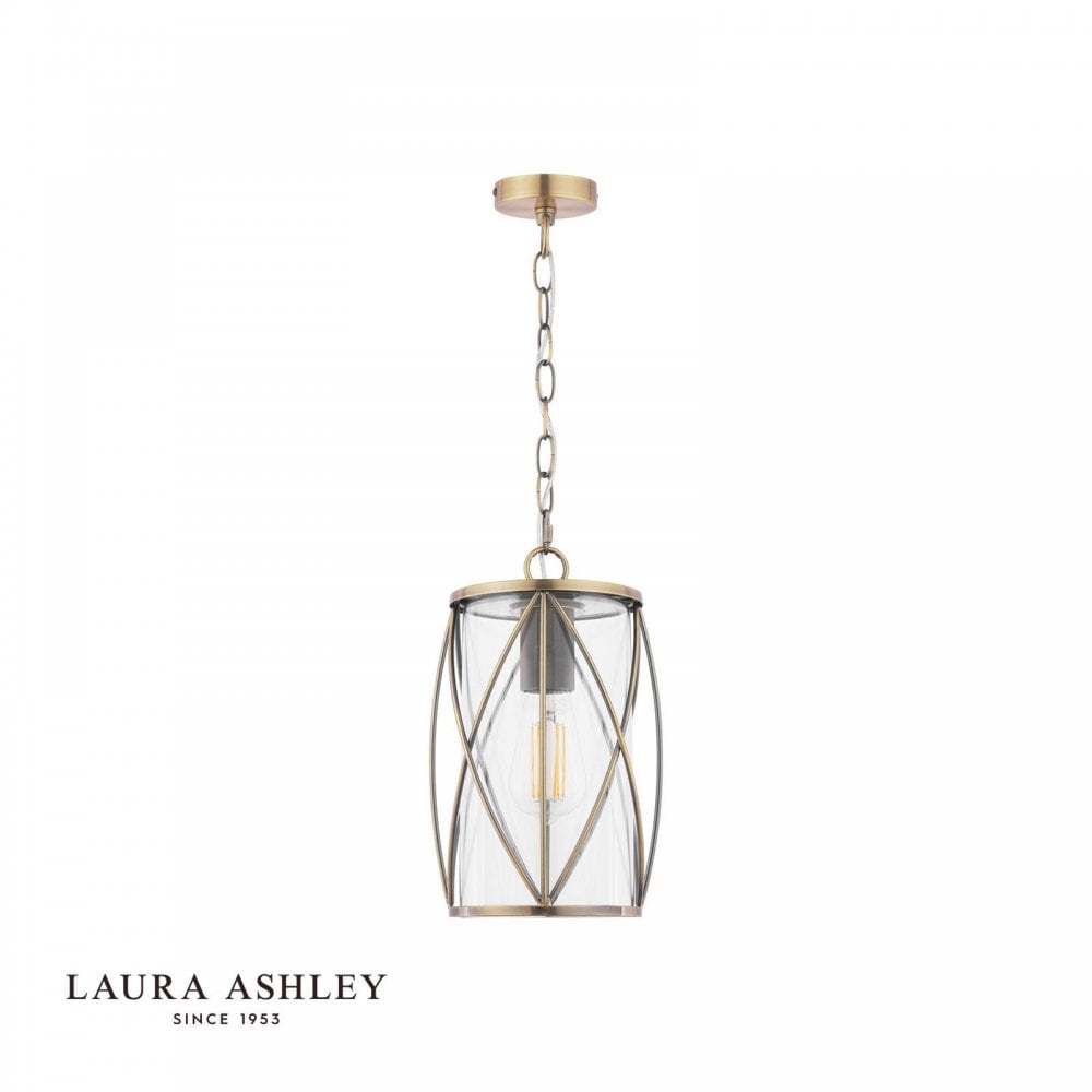 Beckworth Single Pendant in Antique Brass & Glass