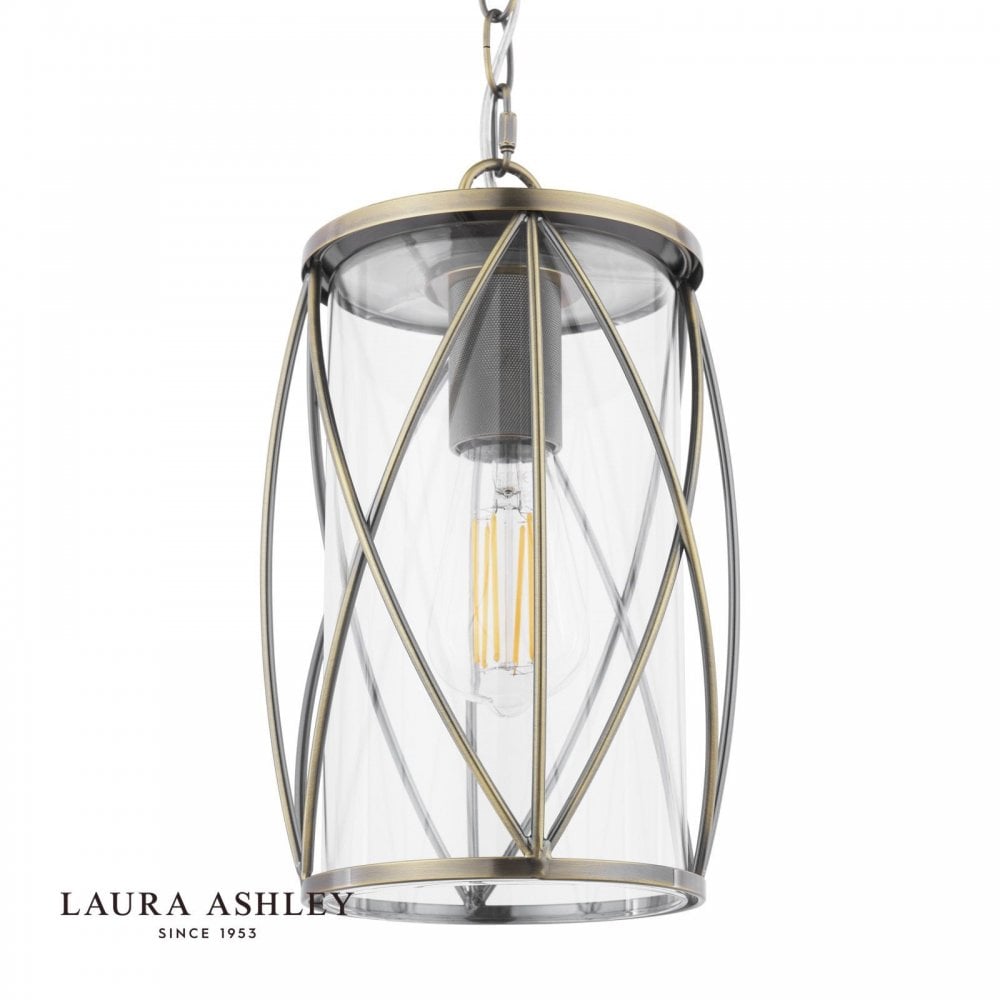 Beckworth Single Pendant in Antique Brass & Glass