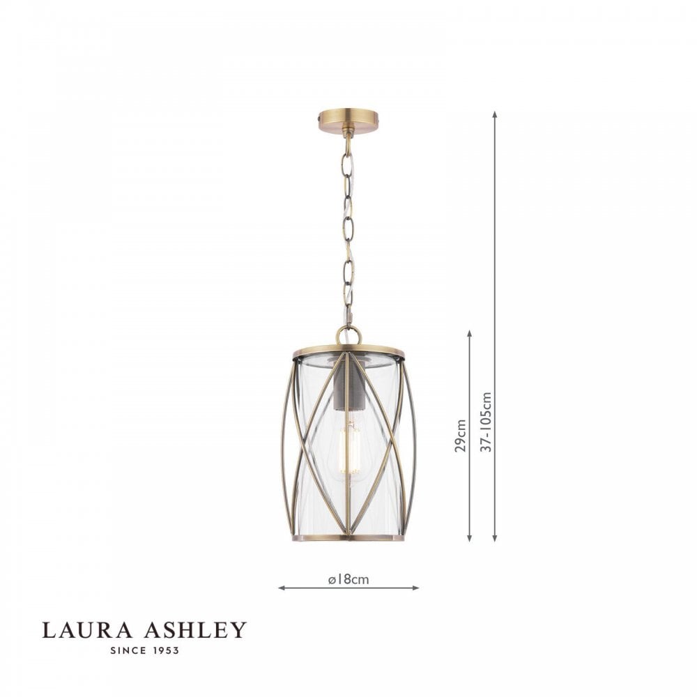 Beckworth Single Pendant in Antique Brass & Glass