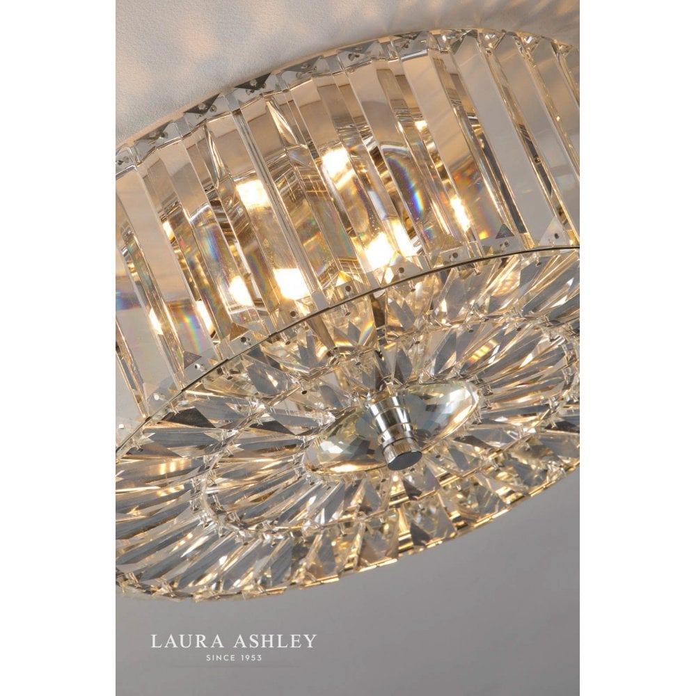 Fernhurst 3 Light Flush Crystal & Polished Chrome