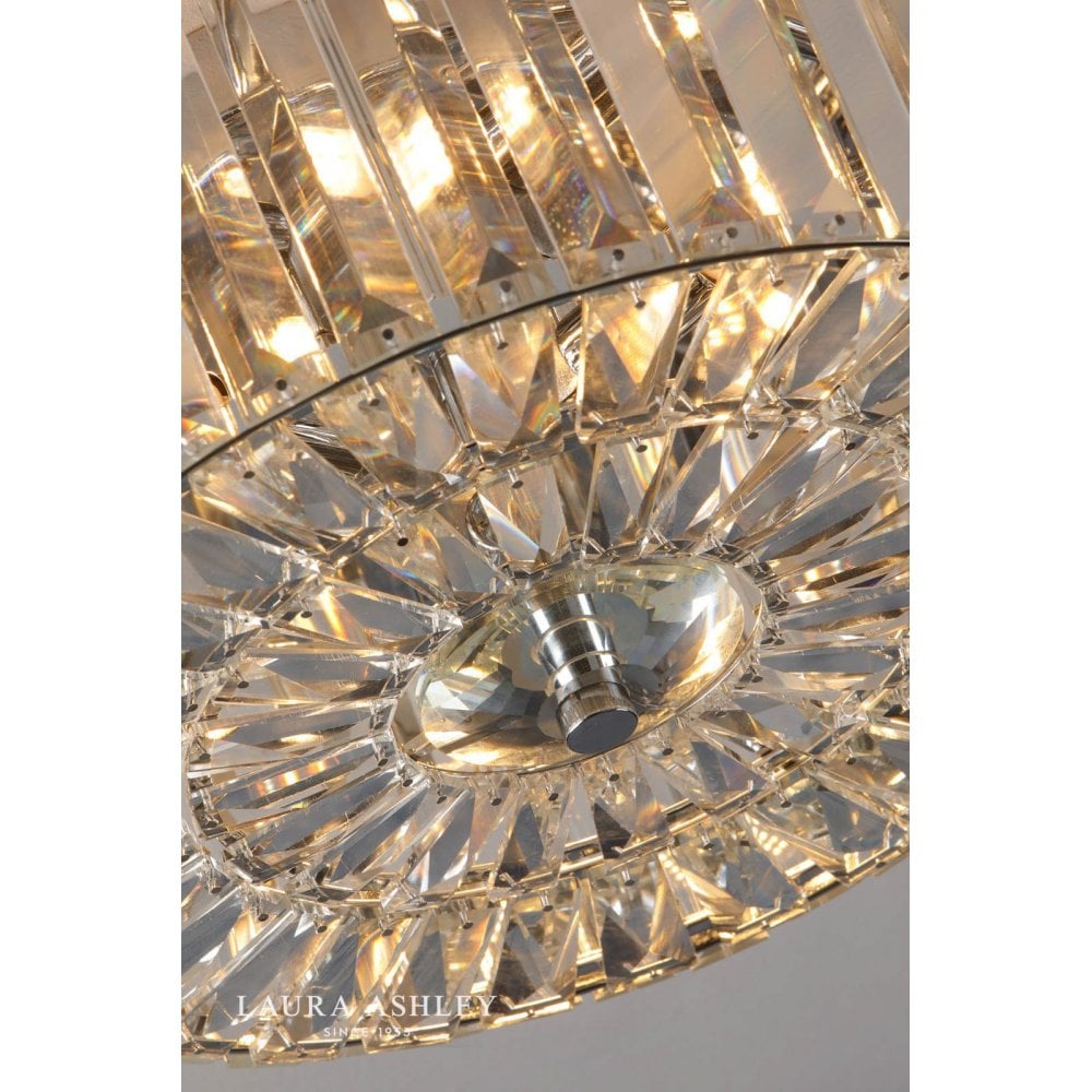 Fernhurst 3 Light Flush Crystal & Polished Chrome