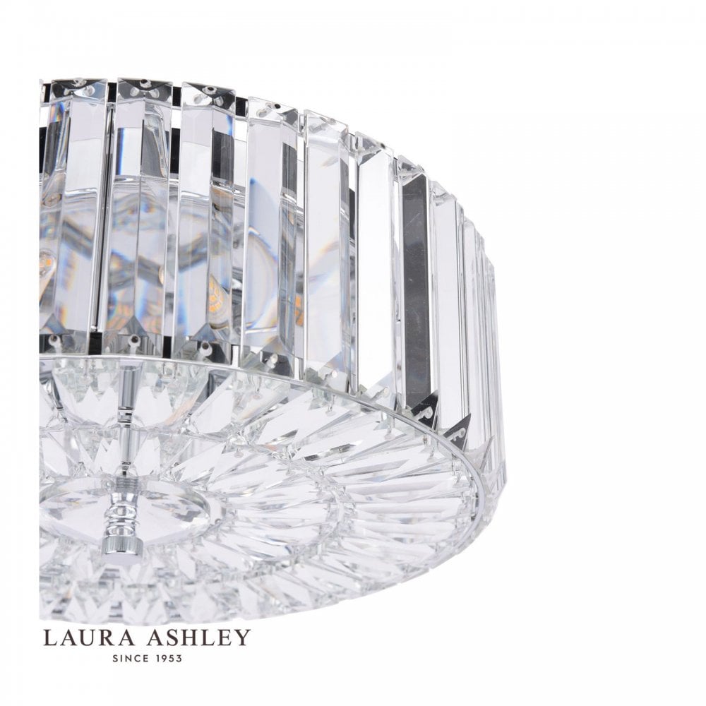 Fernhurst 3 Light Flush Crystal & Polished Chrome