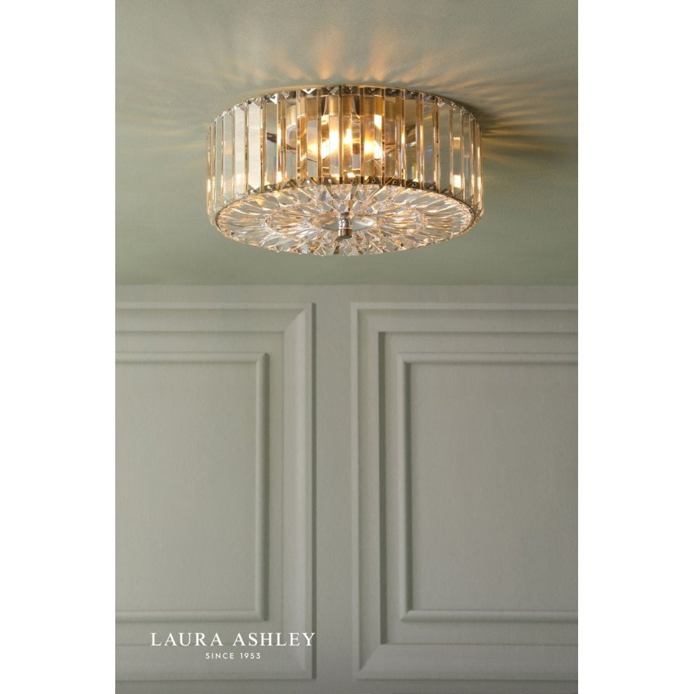 Fernhurst 3 Light Flush Crystal & Polished Chrome