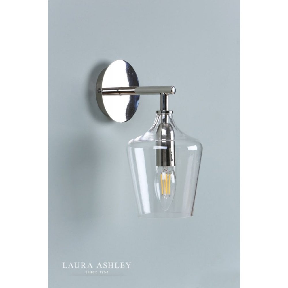 Ockley Polished Chrome & Glass Wall Light