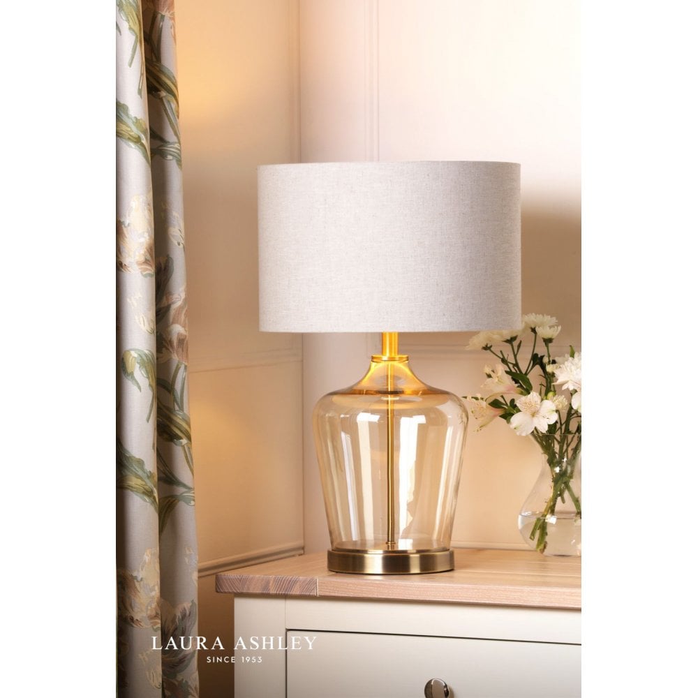Laura Ashley Ockley Touch Table Lamp Polished Chrome & Glass With Shade