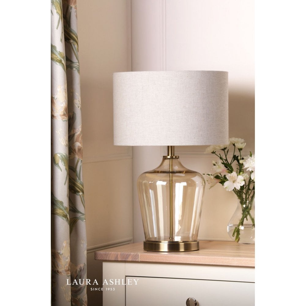 Laura Ashley Ockley Touch Table Lamp Polished Chrome & Glass With Shade