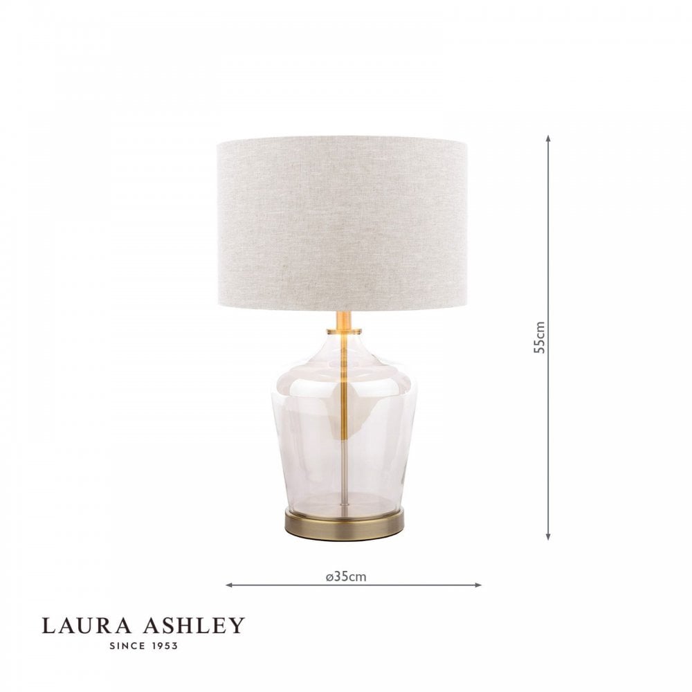 Laura Ashley Ockley Touch Table Lamp Polished Chrome & Glass With Shade