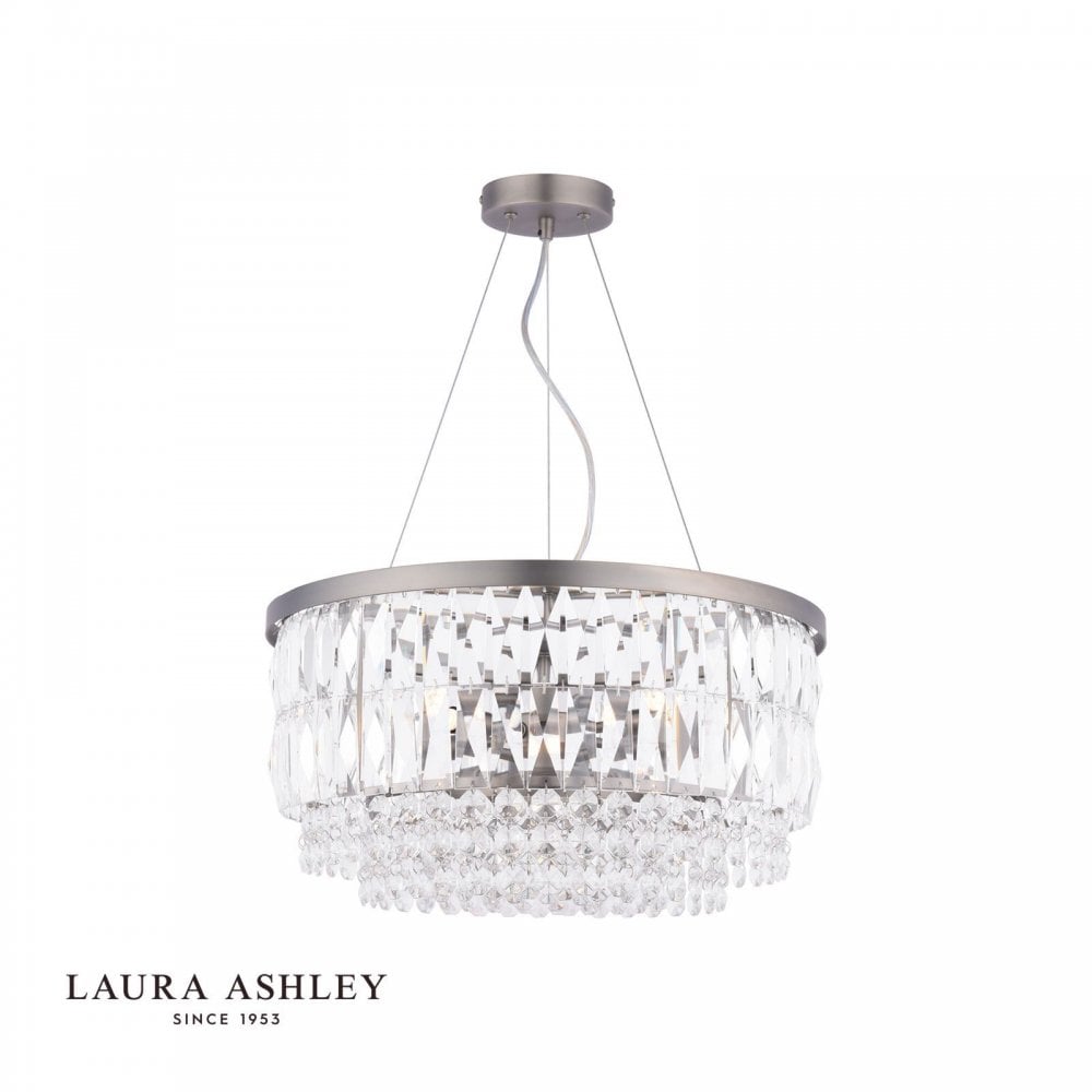 Rhosill 4 Light Pendant Glass & Aged Pewter