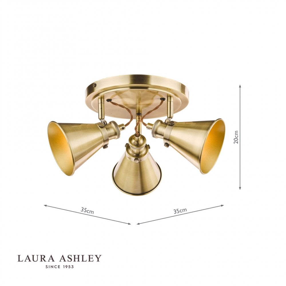 Refus 3 Light Spotlight in Antique Brass