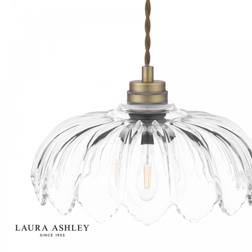 Bexwell Antique Brass & Glass Single Pendant