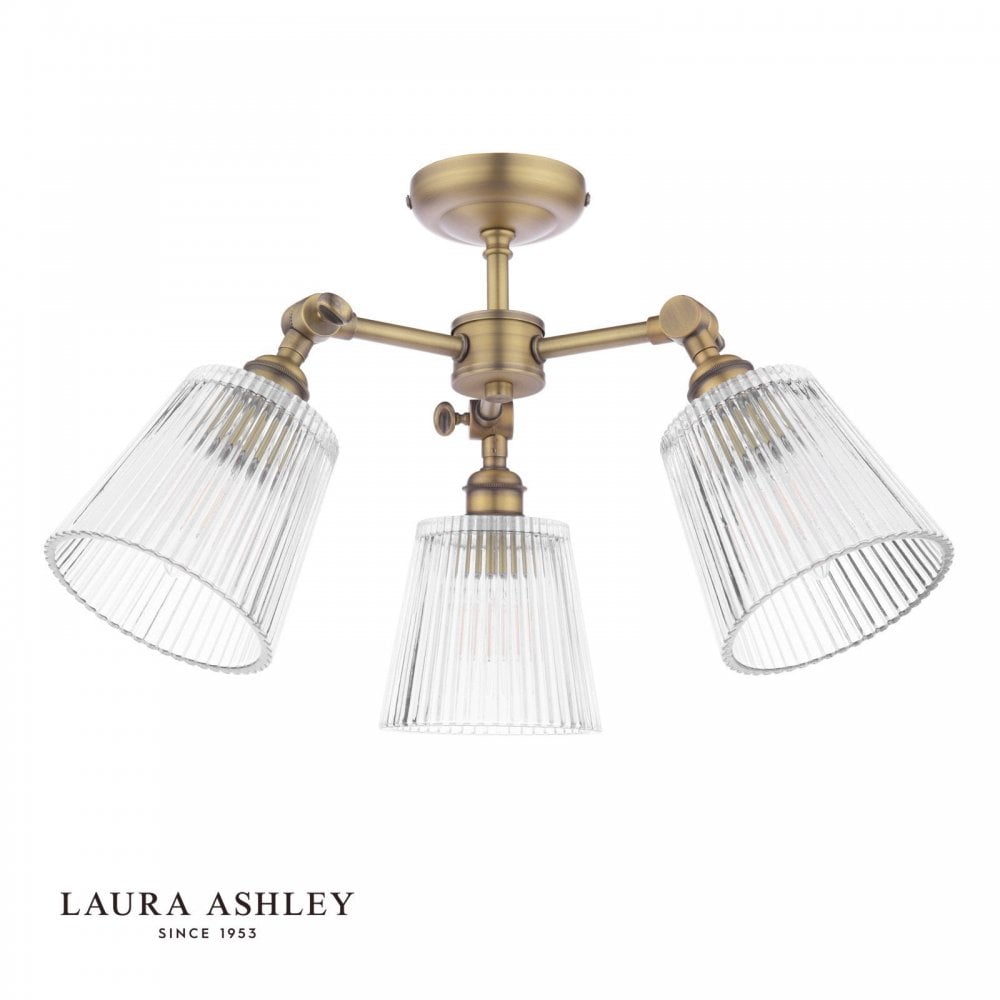 Callaghan Antique Brass 3 Light Semi Flush Fitting