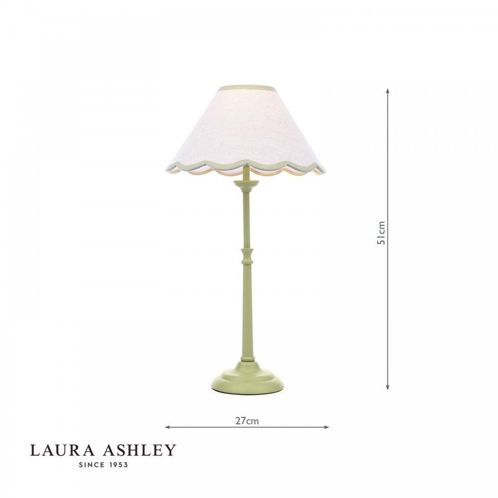 Cordwell Matt Green Table Lamp C/W Shade