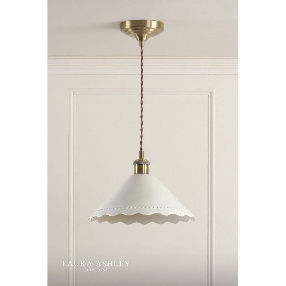Daws White Ceramic & Brass Single Pendant