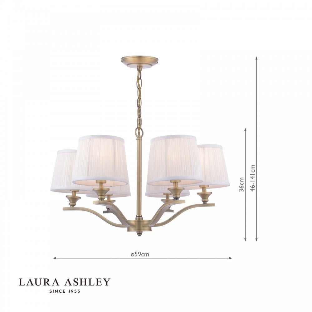 Hemsley 6 Light Antique Brass Ceiling Pendant