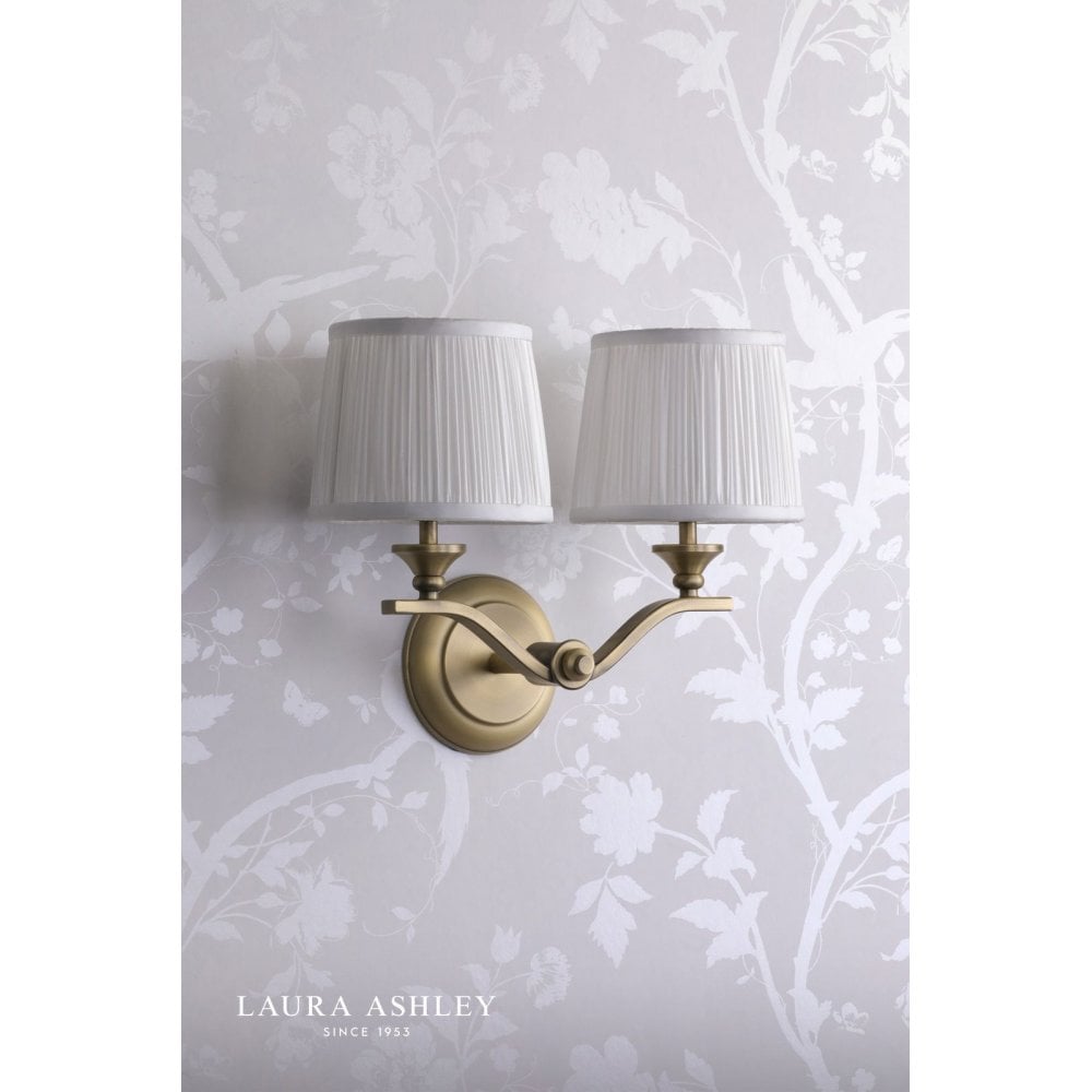 Hemsley 2 Light Antique Brass Wall Light