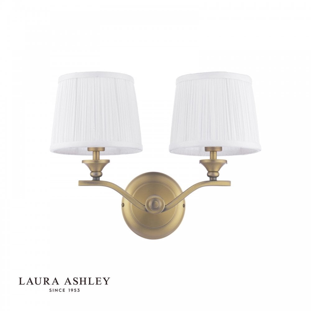Hemsley 2 Light Antique Brass Wall Light