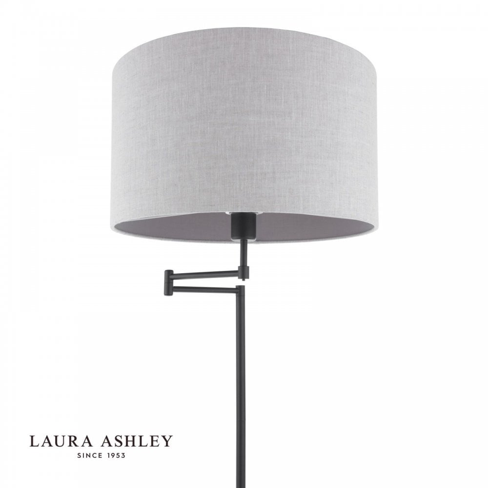 Marlowe Swing Arm Floor Lamp in Matt Black C/W Shade