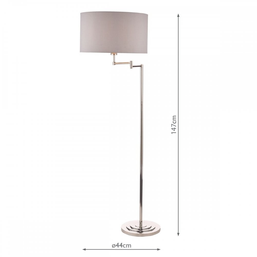 Marlowe Swing Arm Floor Lamp in Polished Nickel
