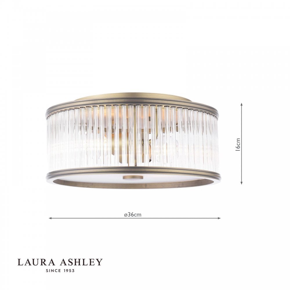 Sutton 2 Light Antique Brass Flush Fitting