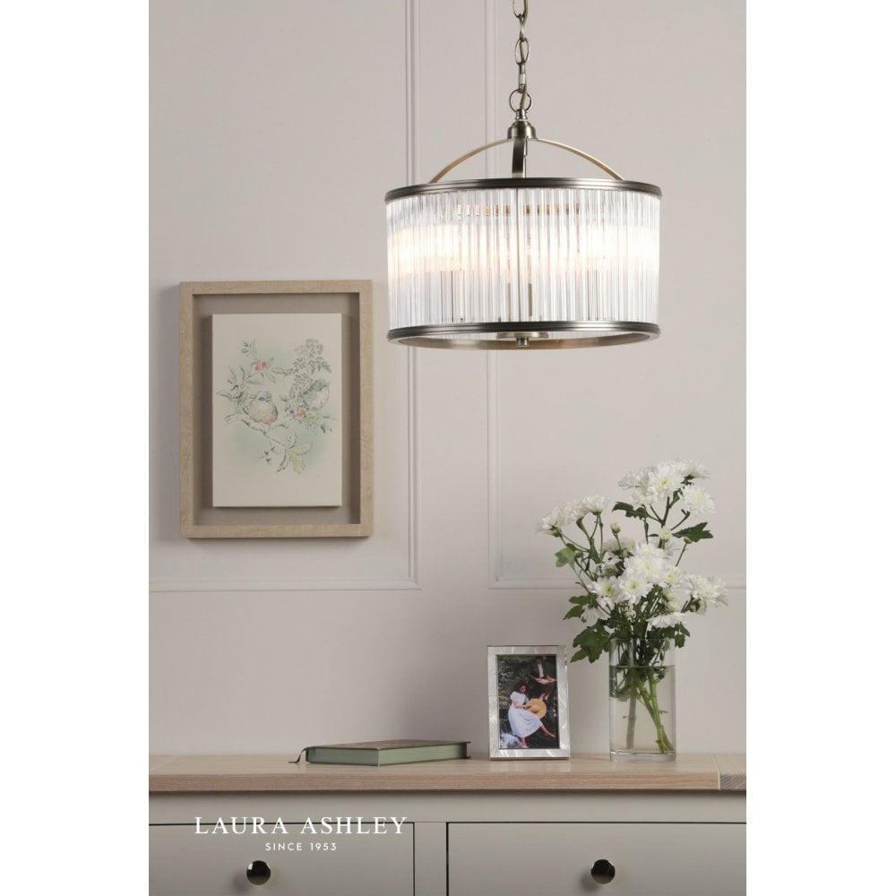 Sutton 3 Light Anique Brass Pendant