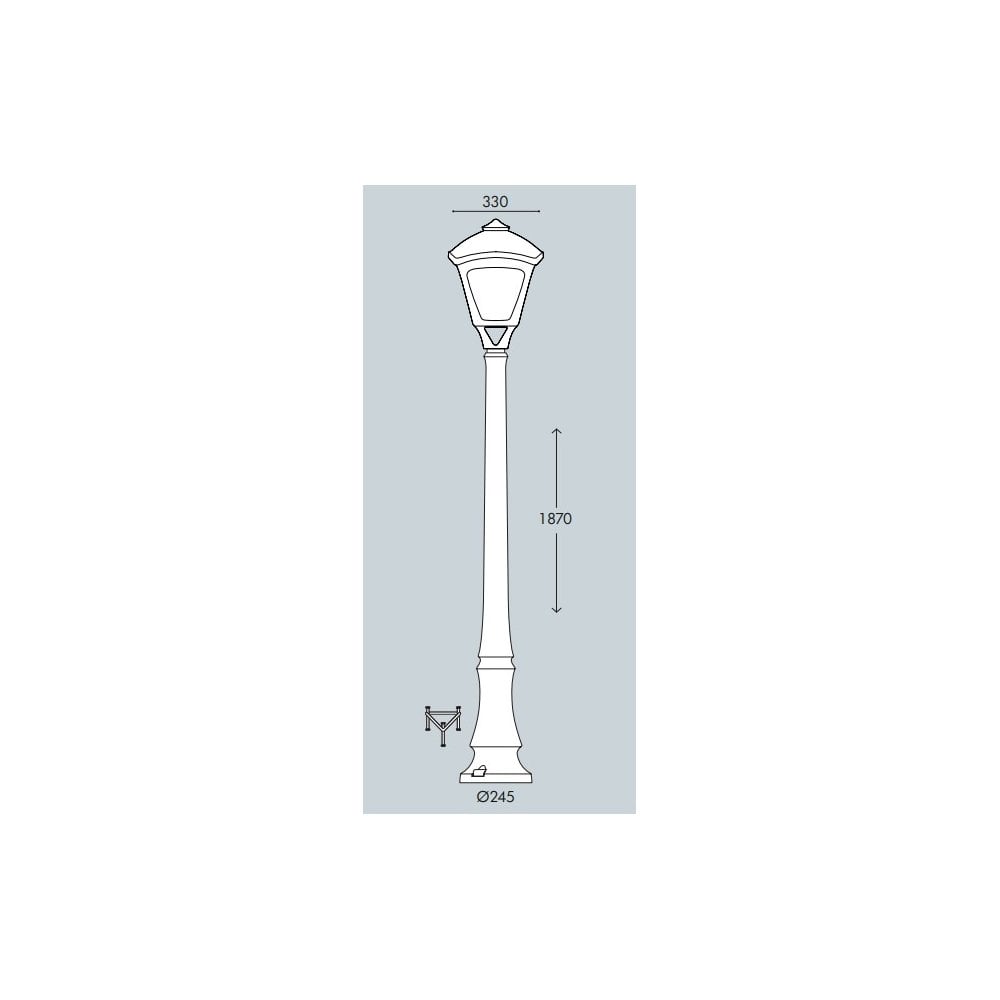 Danilo Sergio 15W Post Light in Grey