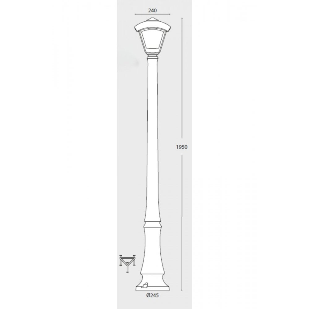 Dino Dario 8.5W Post Light in Black