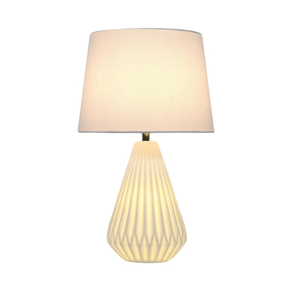 Fallon Pearl White Table Lamp C/W Shade
