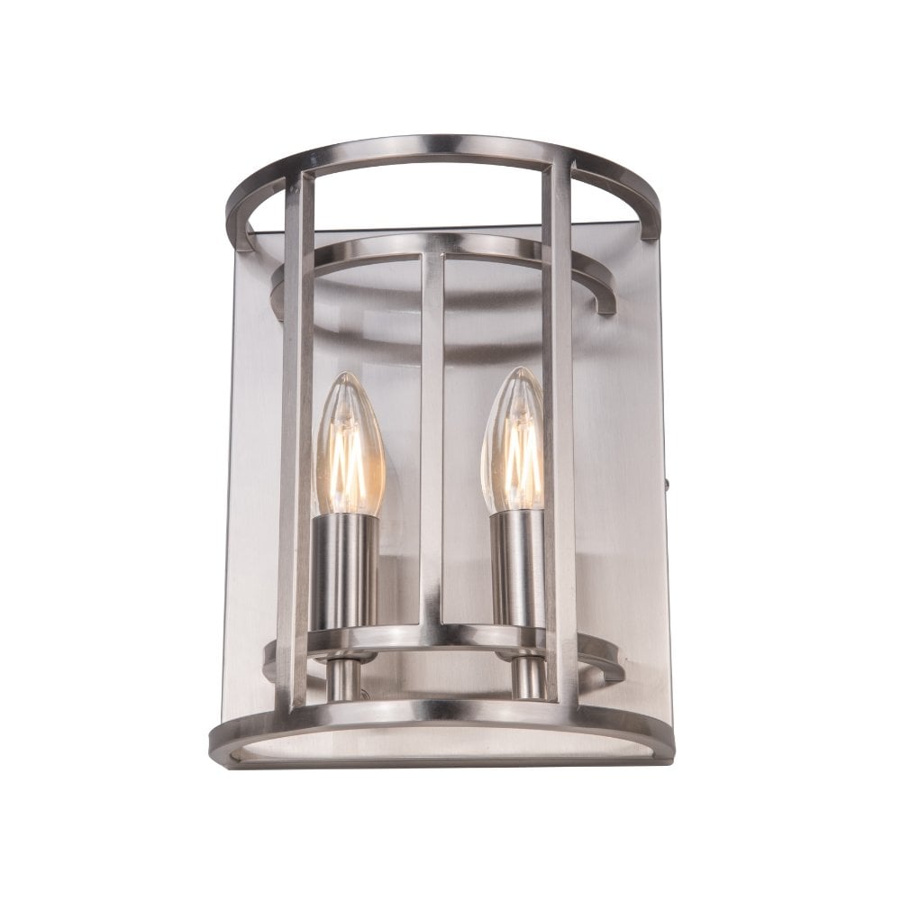 Chester 2 Light Wall Fitting in Satin Chrome