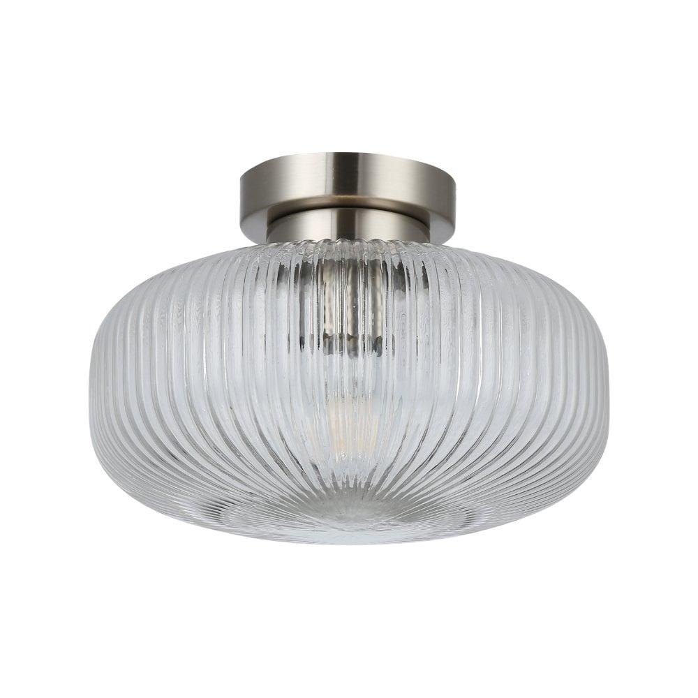 Arlo Satin Chrome Semi Flush Fitting IP44