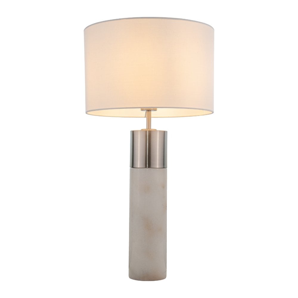 Freya Satin Chrome Table Lamp C/W Shade