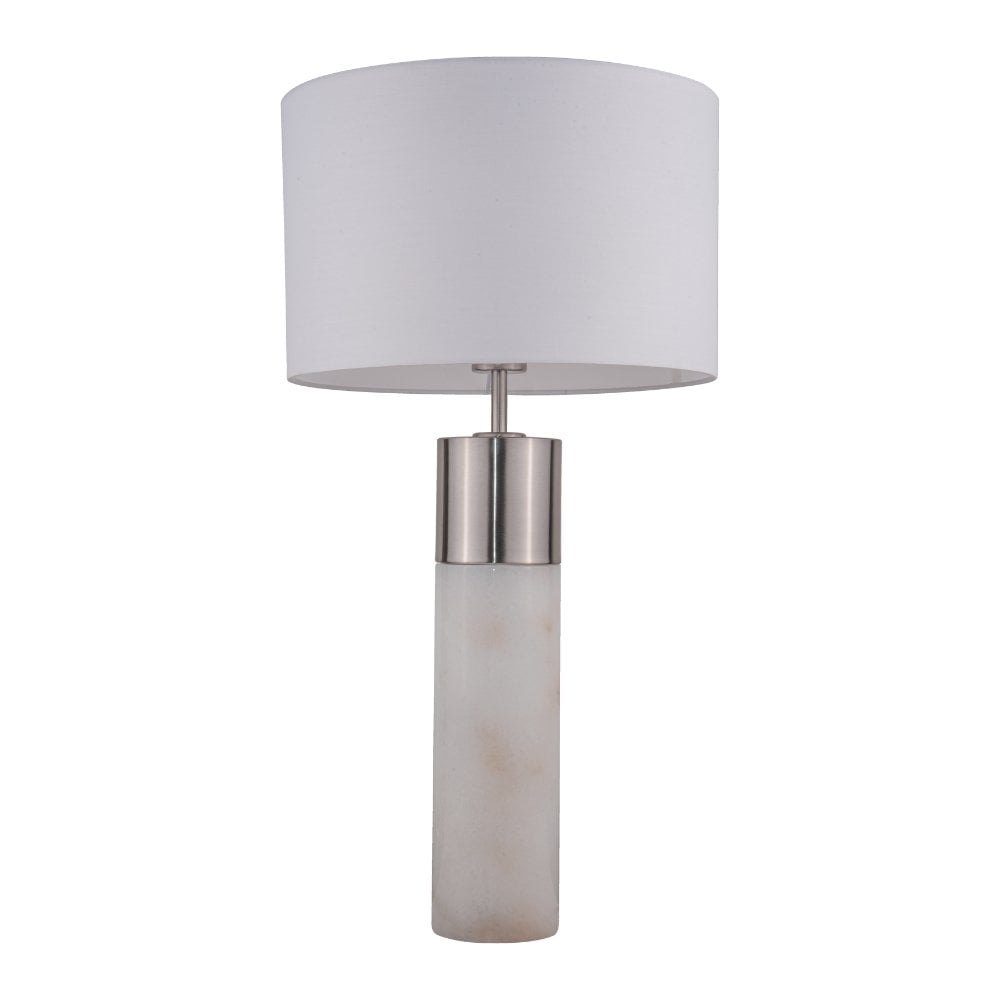 Freya Satin Chrome Table Lamp C/W Shade