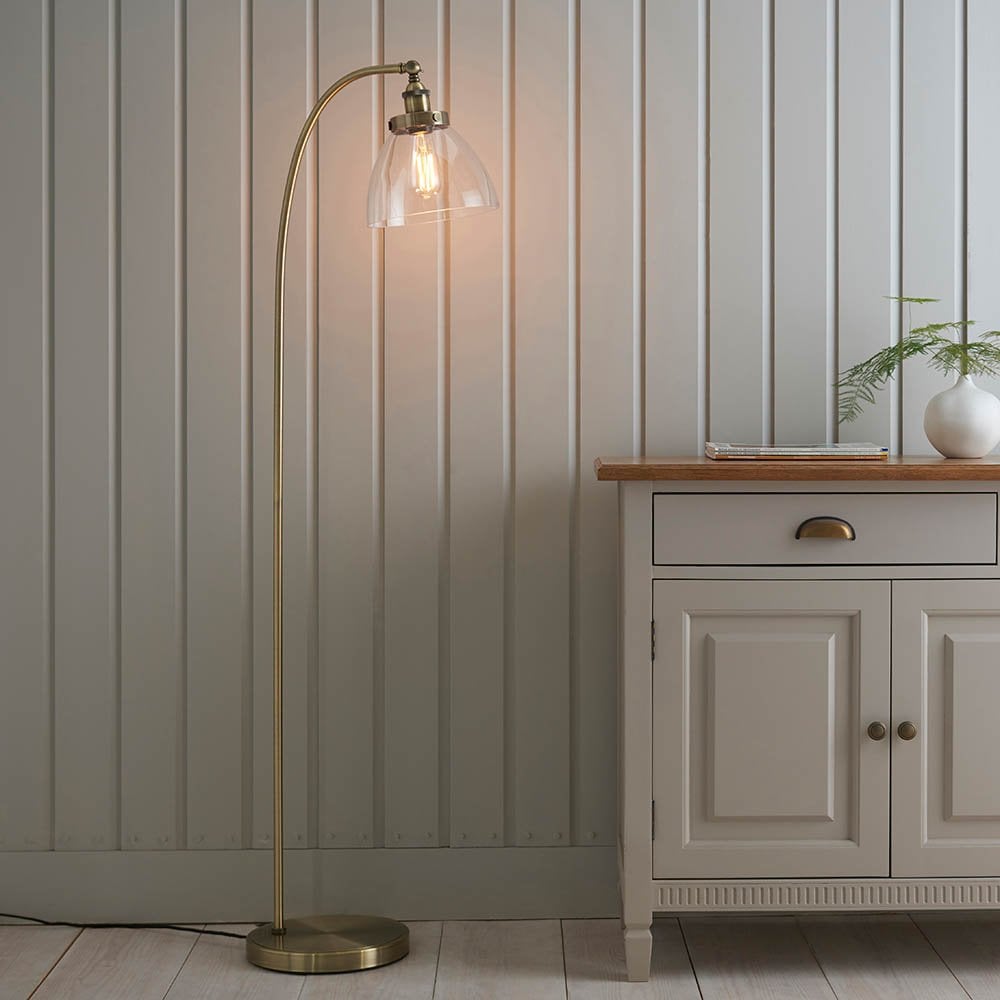 Hansen Floor Lamp in Antique Brass