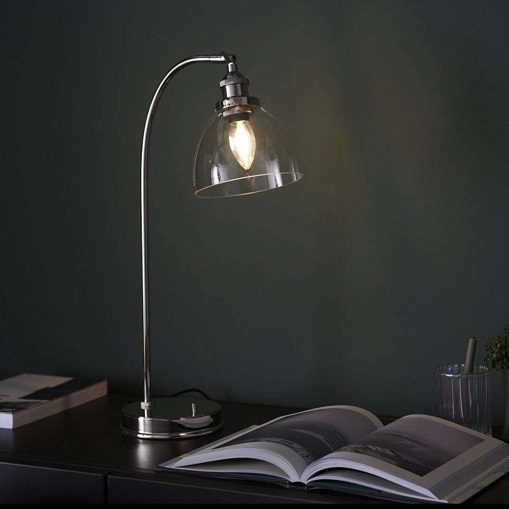 Hansen Table Lamp in Bright Nickel
