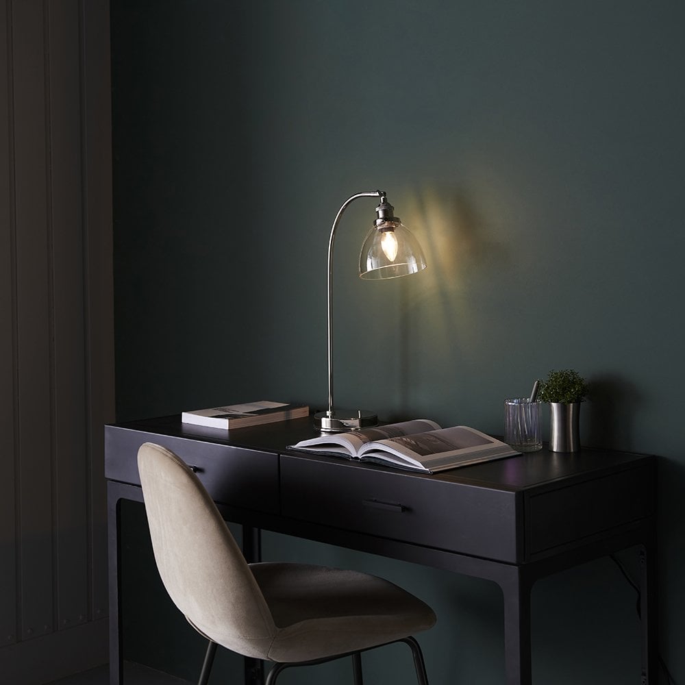 Hansen Table Lamp in Bright Nickel