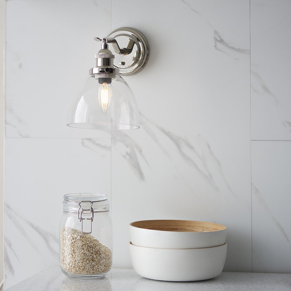 Hansen Wall Light in Bright Nickel