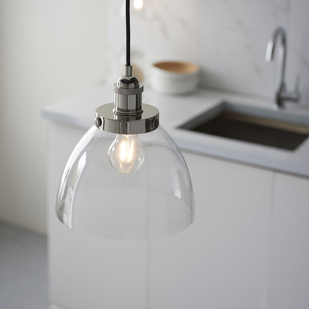 Hansen Single Pendant in Bright Nickel