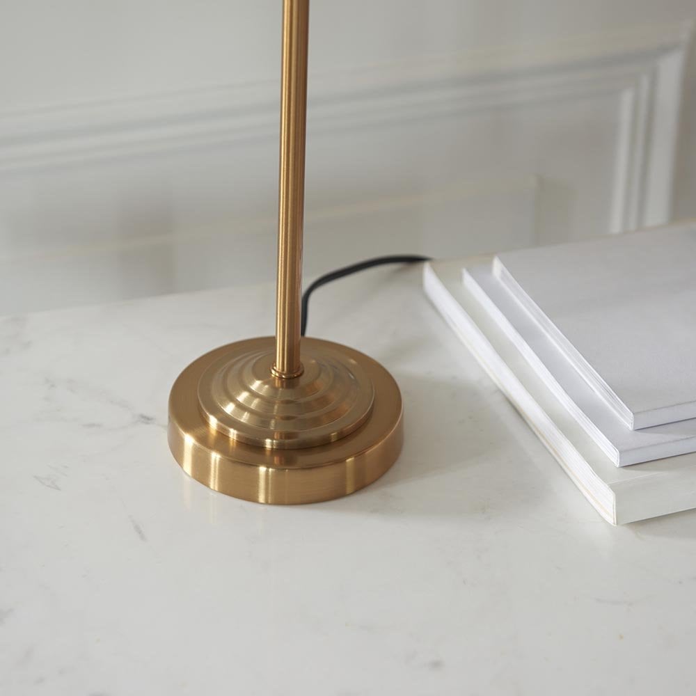 Highclere 1 Light Brass Table Lamp C/W Natural Shade