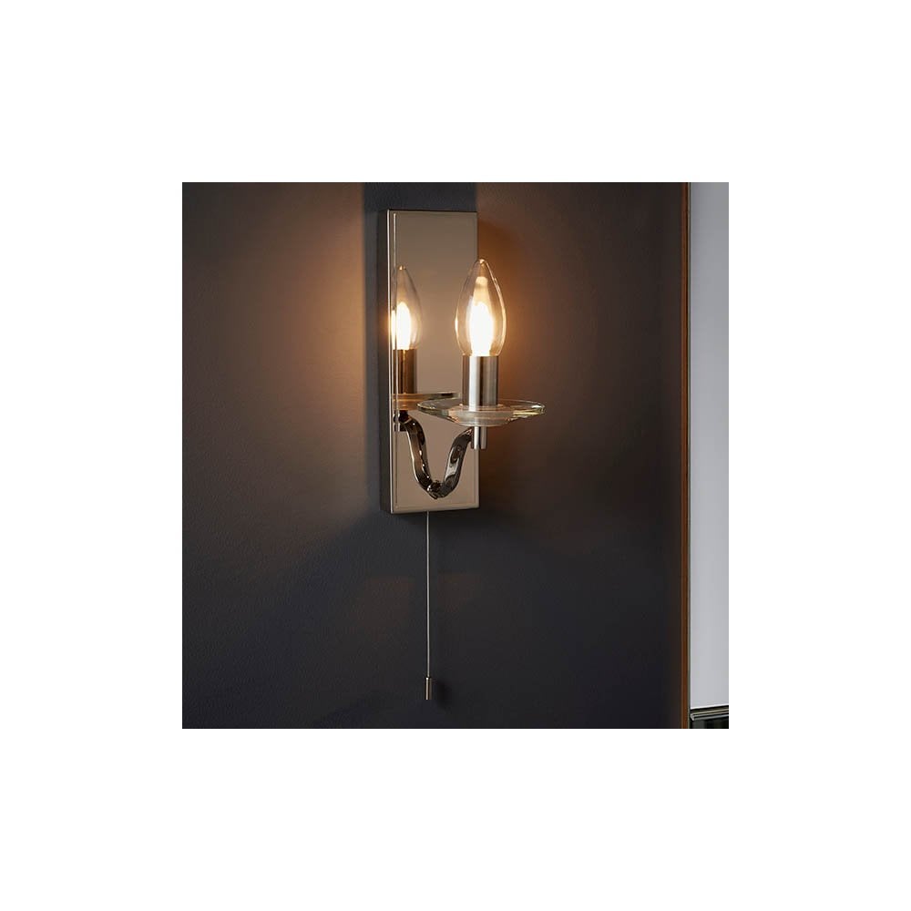 Garland Polished Nickel Wall Light IP44