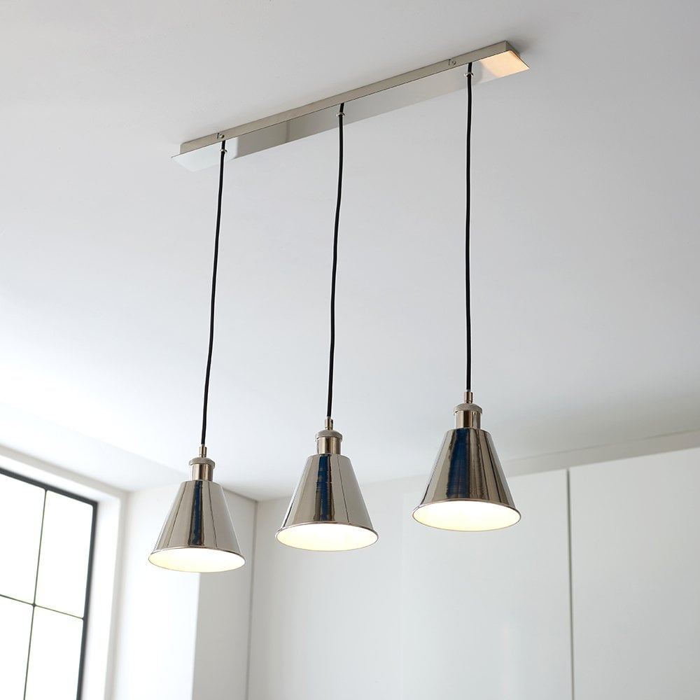 Hal 3 Light Linear Polished Nickel Pendant