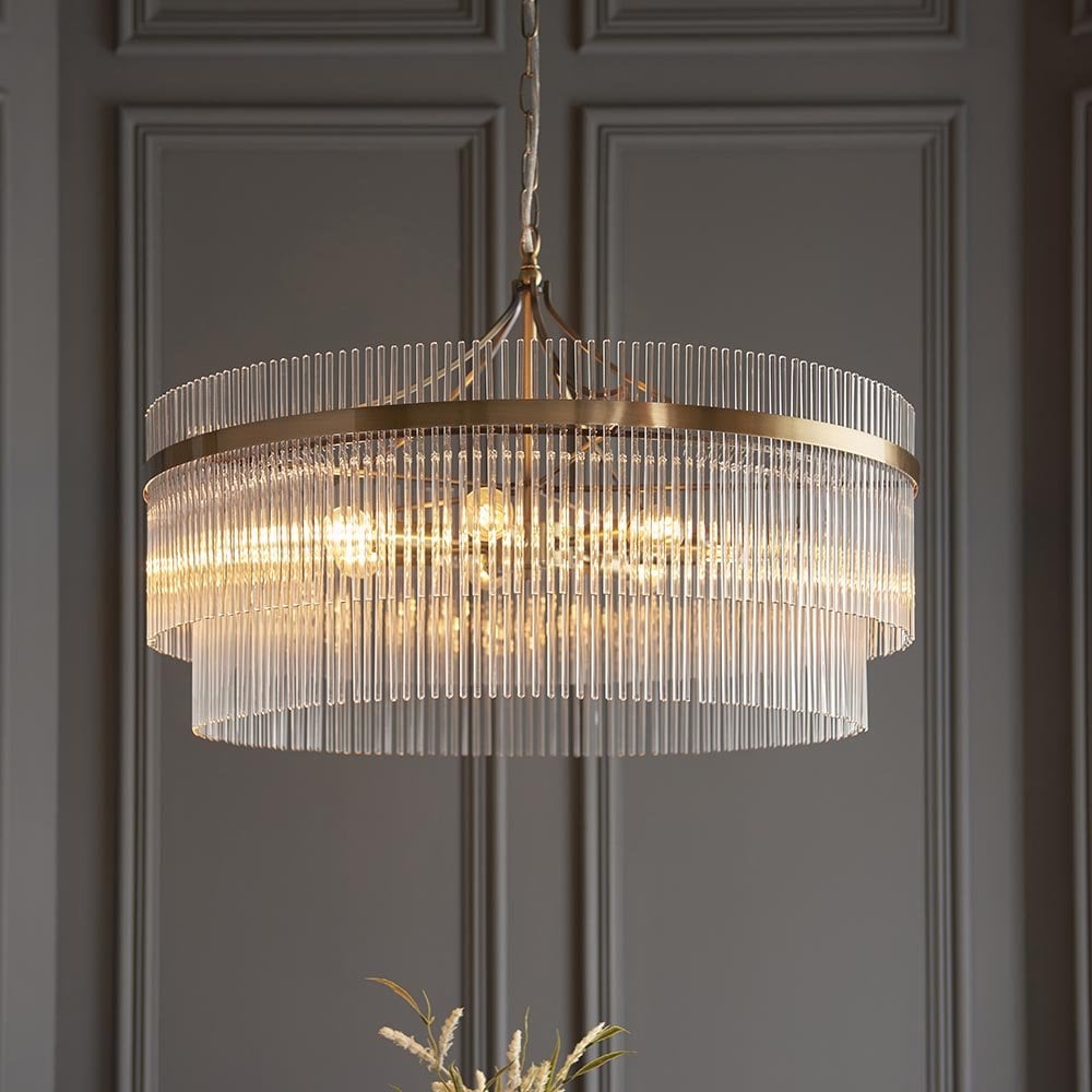 Marietta Grand 7 Light Pendant n Antique Brass