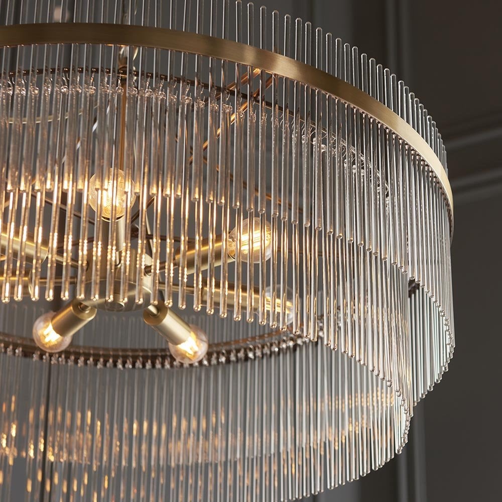 Marietta Grand 7 Light Pendant n Antique Brass