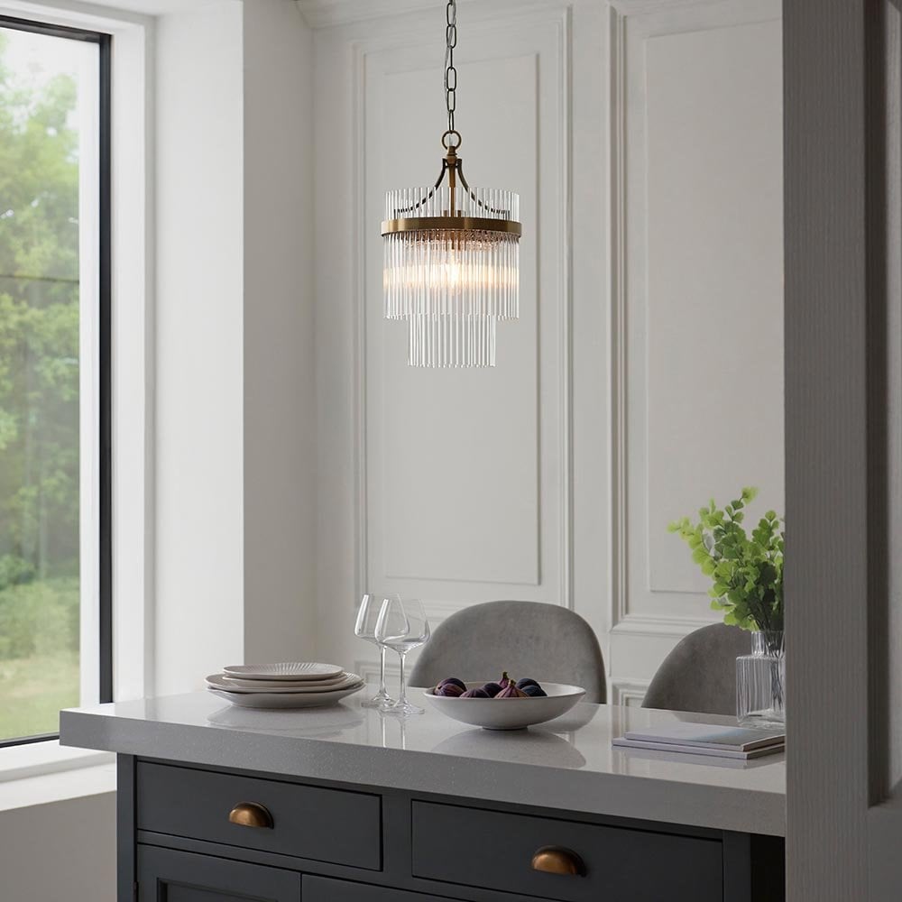 Marietta Single Pendant in Antique Brass