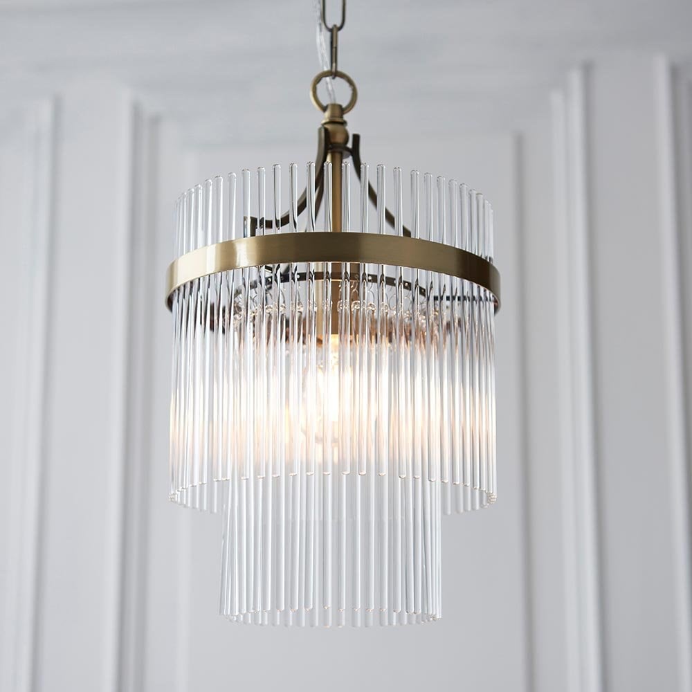 Marietta Single Pendant in Antique Brass