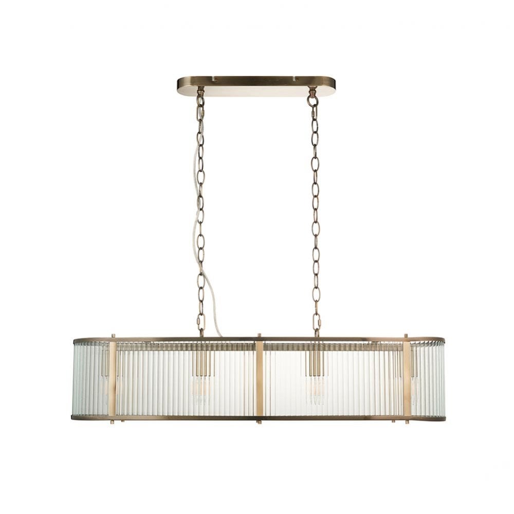 Ridgeton 4 Light Linear Pendant in Antique Brass