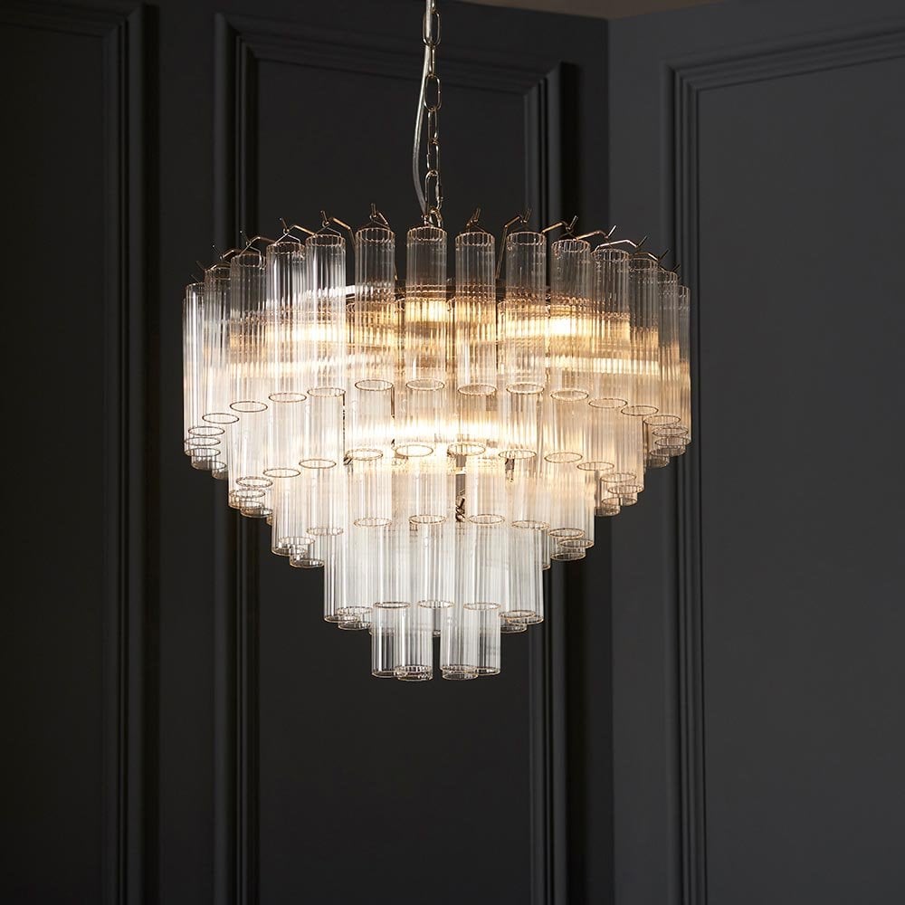 Toulouse 12 Light Pendant in Polished Nickel