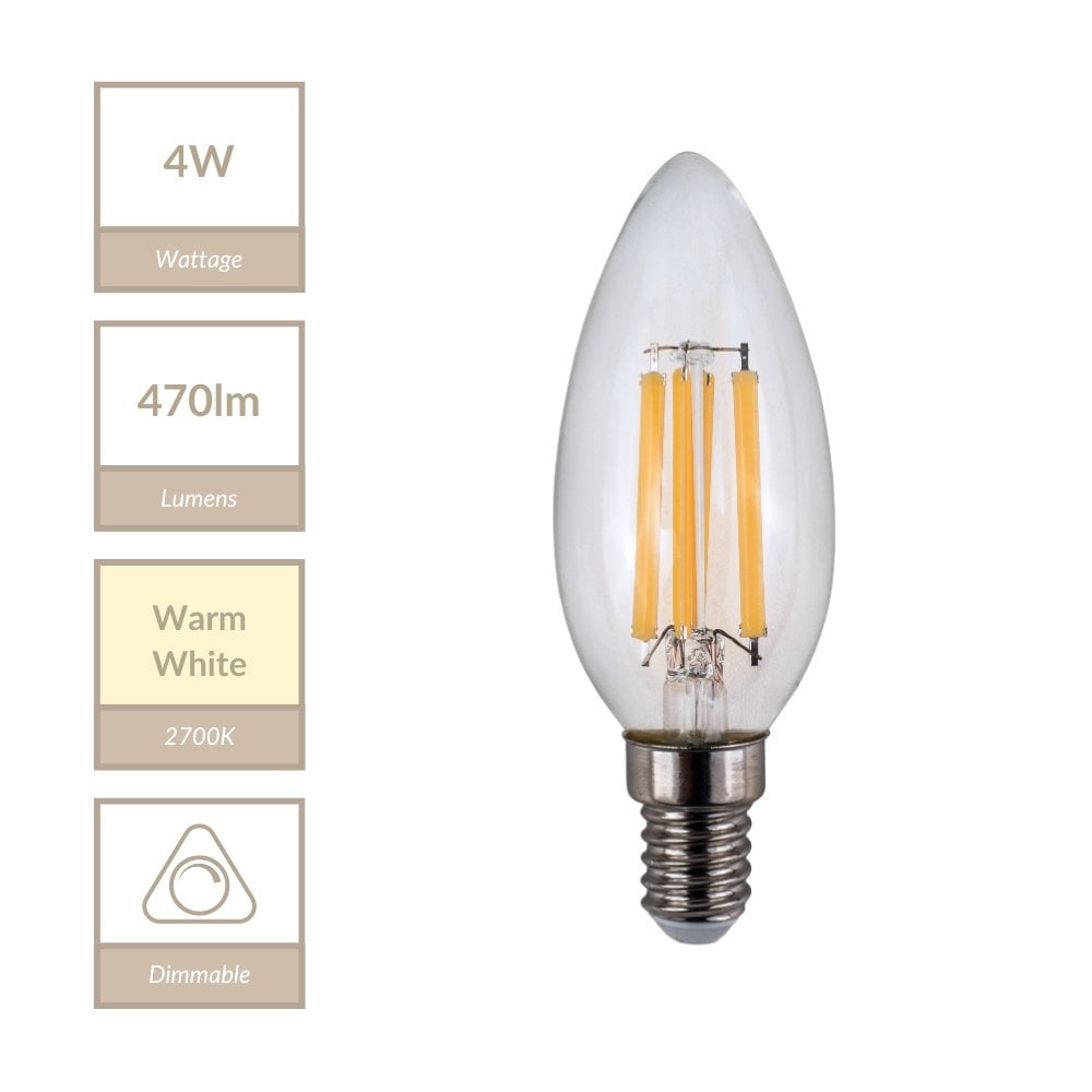 4W E14 Dimmable Candle Bulb in Warm White