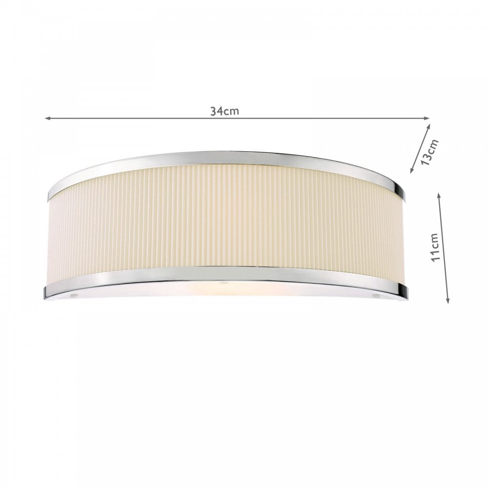 Alvaro Polished Chrome Wall Light C/W Ivory Shade