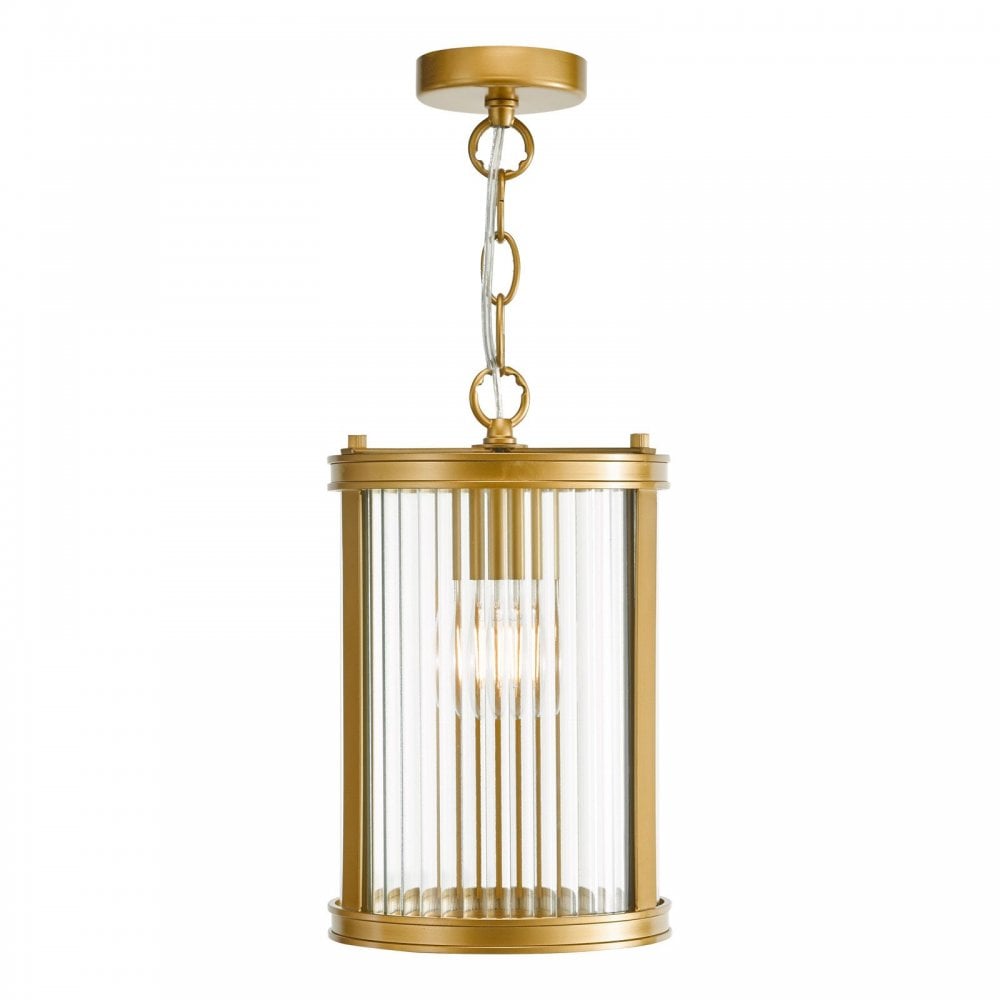 Bianka Bronze & Ribbed Glass Single Pendant