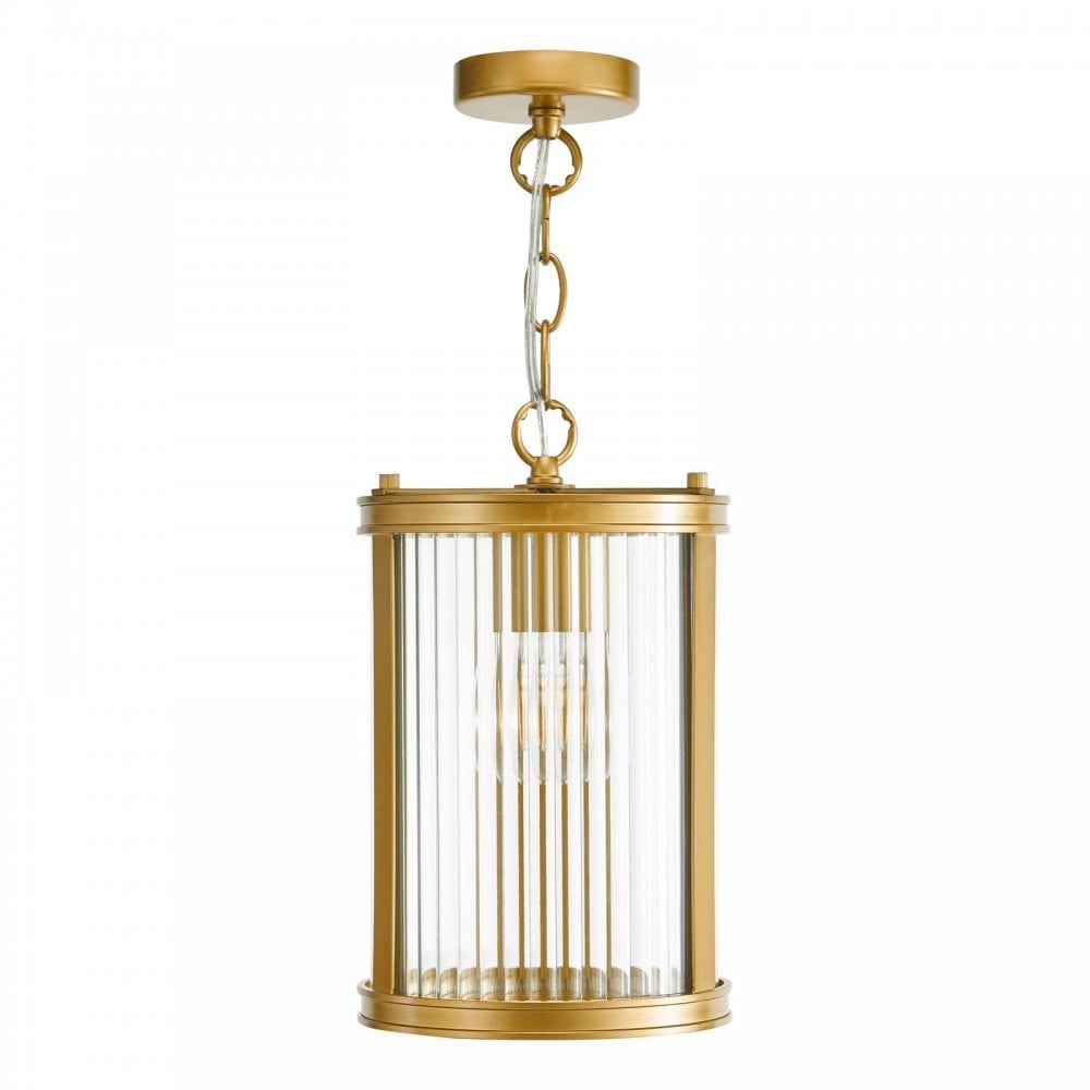 Bianka Bronze & Ribbed Glass Single Pendant